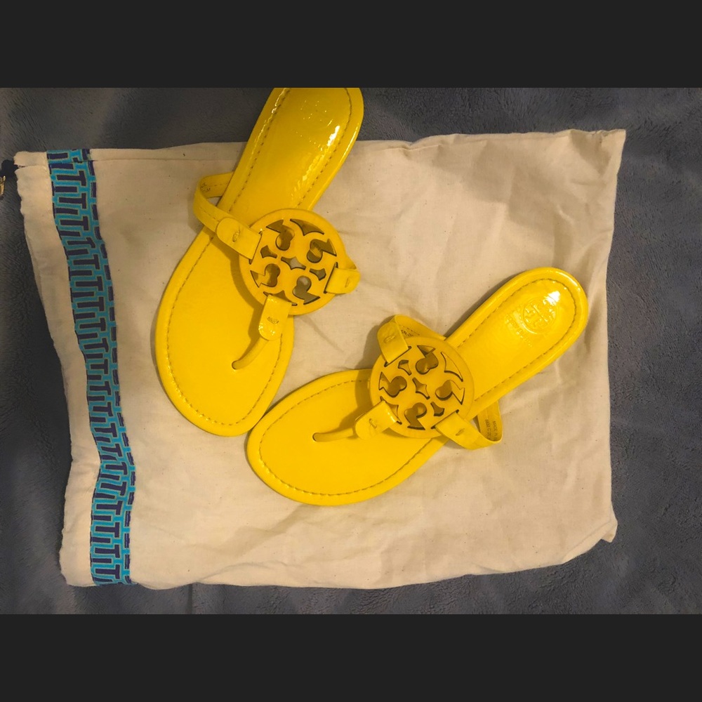 Tory Burch Yellow Miller Sandals Size 7.5 EXCELLENT CONDITION!
